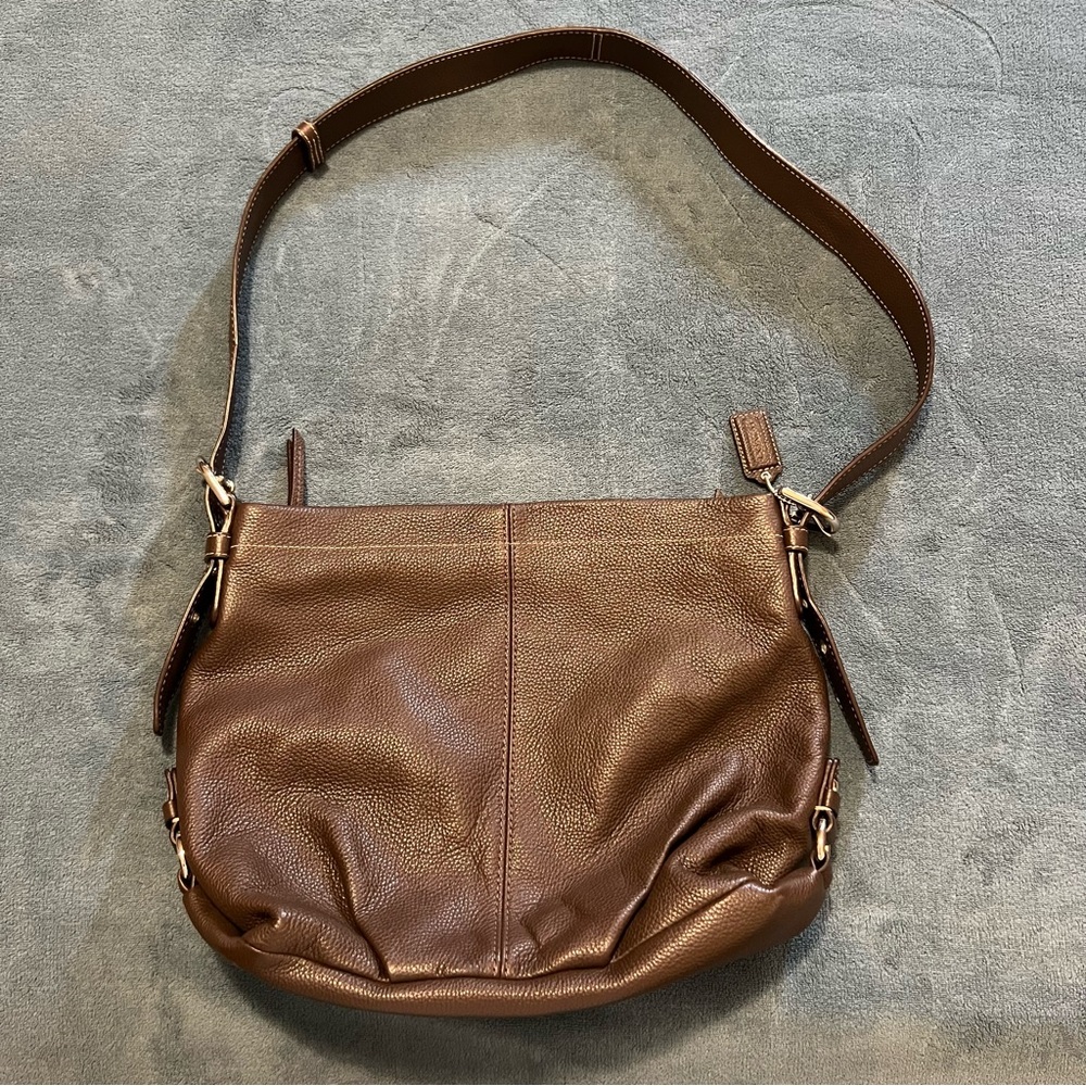 Coach Brown Leather Crossbody Satchel Purse